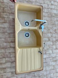 💧 Lavello cucina 2 vasche 120x50 cm con rubinetto