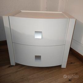 coppia di comodini wengè bianco 
