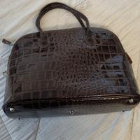 Borsa in pelle stampata coccodrillo 