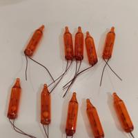 10 lampadine pisellini arancione vintage