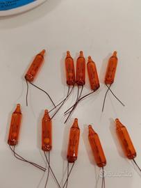 10 lampadine pisellini arancione vintage