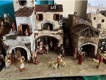 Presepe artigianale con pastori
