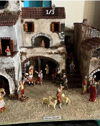 Presepe artigianale con pastori