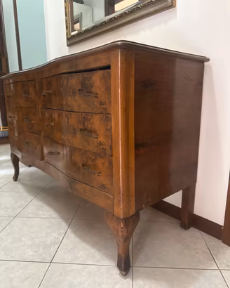 Cassettone comò in legno stile classico 8 cassetti