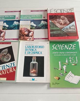 Scienze, biologia e chimica, lotto di sei libri