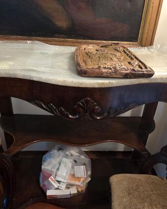 Consolle antica stile Luigi Filippo in legno con p