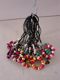 20 cordini ciondoli cellulare artigianali perline