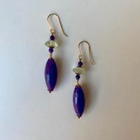 Orecchini Argento 925 Dorato con Pietra e Fluorite