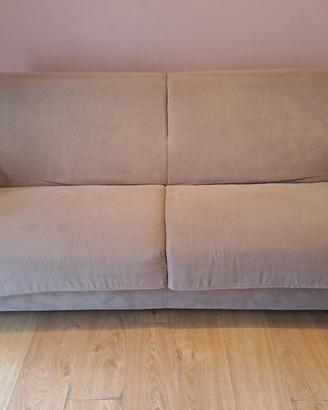 Divano letto grigio tessuto