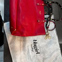 BORSA BLUE GIRL PELLE ROSSA