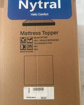 Coprimaterasso 90x200 cm H3 H4 Memory Gel 7 Zone