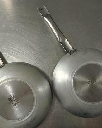 2 padelle alte acciaio per induzione 