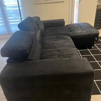 Divano letto in tessuto microfibra nero