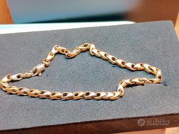 bracciale uomo oro 18 carati bicolore