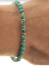 Bracciale oro 18kt con turchesi 