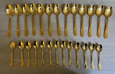Posate laccate in oro 24 carati
