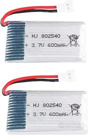 2 Batterie LiPo 3.7V 600mAh per Syma X5 e Cheerson