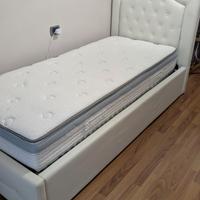 Letto singolo con contenitore e materasso 