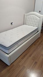 Letto singolo con contenitore e materasso 
