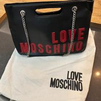 borsa moschino pelle nero/rossa