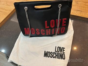 borsa moschino pelle nero/rossa