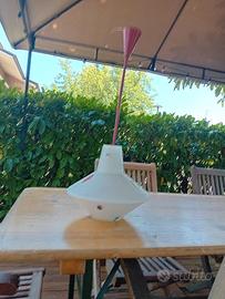 Lampadario anni 60 in vetro opalino