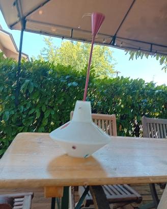 Lampadario anni 60 in vetro opalino