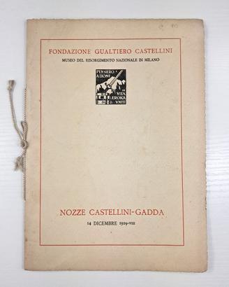 Fondazione Gualtiero Castellini anno 1929 libretto