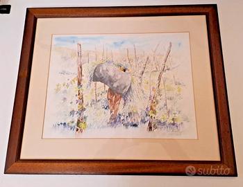 Quadro Gianfranco Naretto Fieno 2001 acquarello