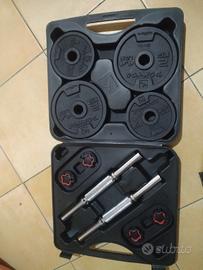 Attrezzi palestra>kit da 20kg+bilanci+sbarr+cintur