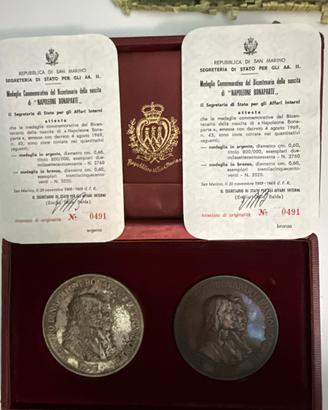 San Marino medaglia argento Napoleone Bonaparte