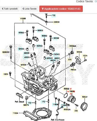 Supporto carburatore Kawasaki KLR 250 160651143