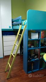 letto a soppalco con armadio, senza materasso