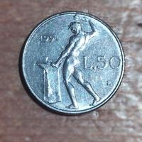 Moneta 50 Lire  Italia  2,7 gr.  Anno 1991