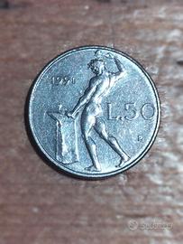Moneta 50 Lire  Italia  2,7 gr.  Anno 1991