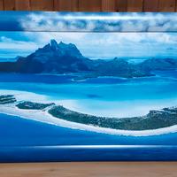 Quadro con cornice pitturata a mano 