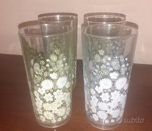 NUTELLA FERRERO 4 bicchieri vintage FIORI