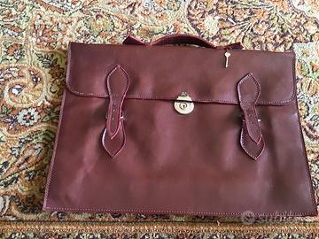 Borsa porta documenti vintage in pelle