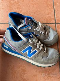 Scarpe New Balance grigie e blu, numero 37