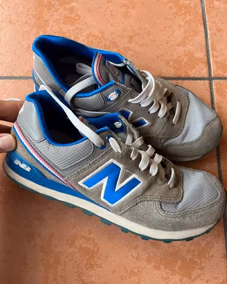 Scarpe New Balance grigie e blu, numero 37