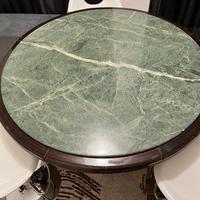 Tavolo rotondo vintage in marmo Verde Alpi
