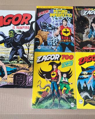 Lotto 5 fumetti Zagor con albo gigante. Entra