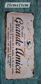 Targa dell'amicizia e cartello per porta francese