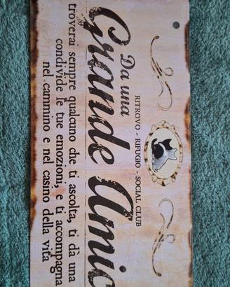 Targa dell'amicizia e cartello per porta francese