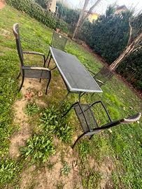 Tavolo da giardino in ferro con 4 sedie