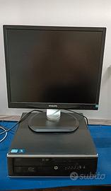 Pc HP Compaq 8200 E con Monitor Philips 19 Pollici