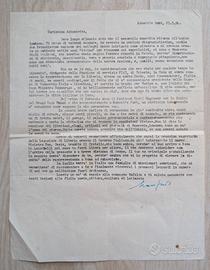Lettera Dattiloscritta Originale 1954