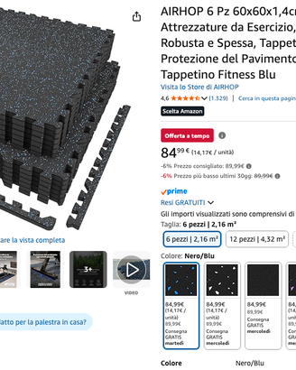 Tappeto puzzle componibile per palestra