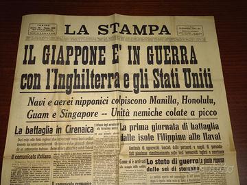 GIORNALE 1941: ATTACCO GIAPPONESE A PEARL HARBOUR