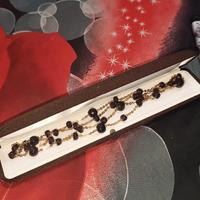 collana in oro con perle di Granato 